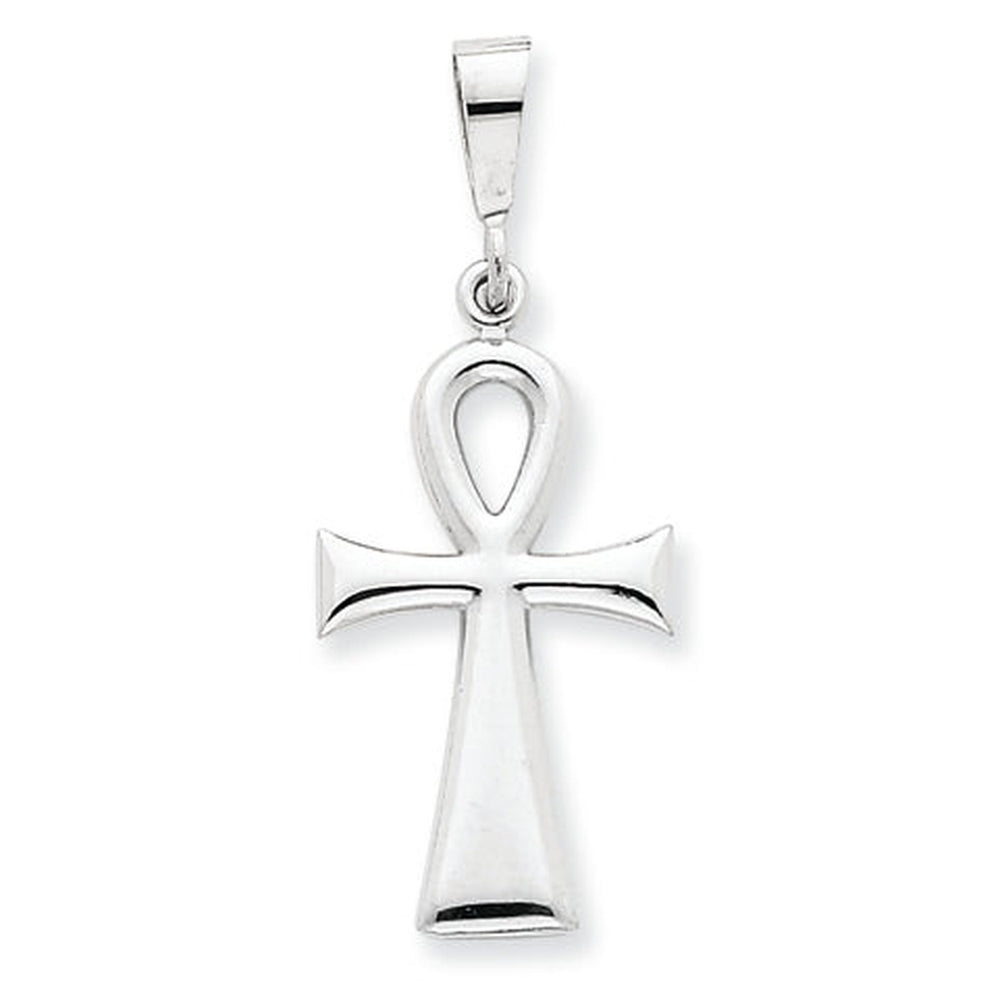 14K White Gold Gleaming Ankh Cross — Google Merchant 1200px primary