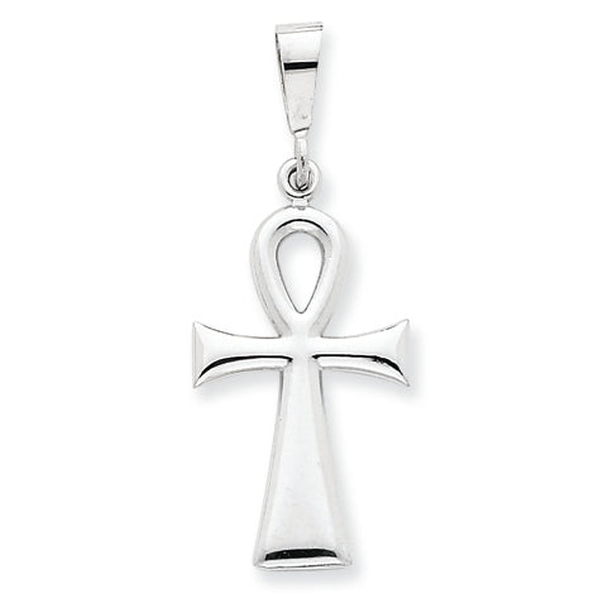 14K White Gold Gleaming Ankh Cross — Google Merchant 1200px primary