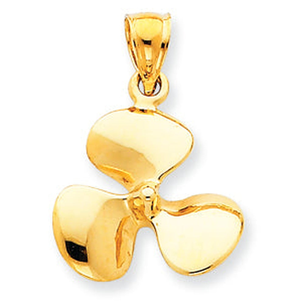 14K Yellow Gold Boat Propeller Beach Pendant — Google Merchant 1200px primary