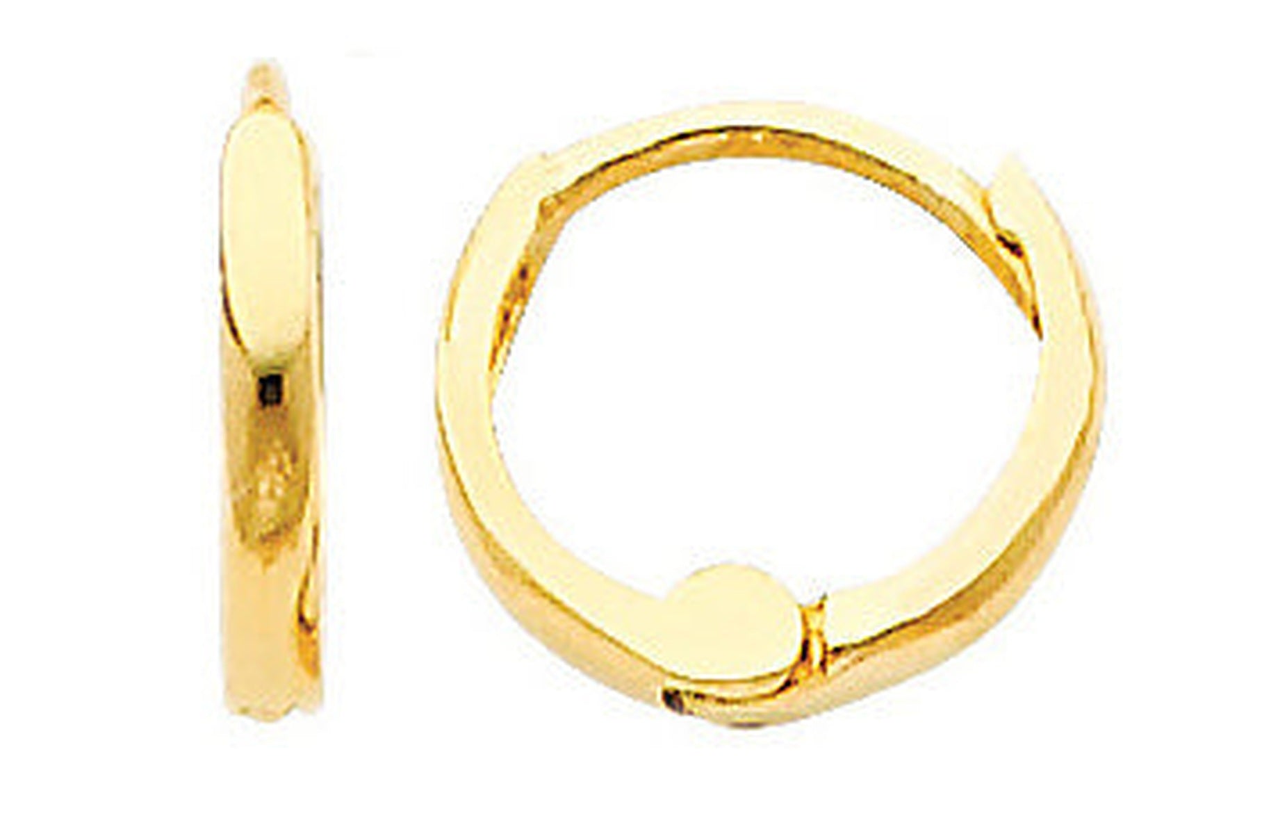 14K Yellow Gold Round Huggies — Google Merchant 1200px primary
