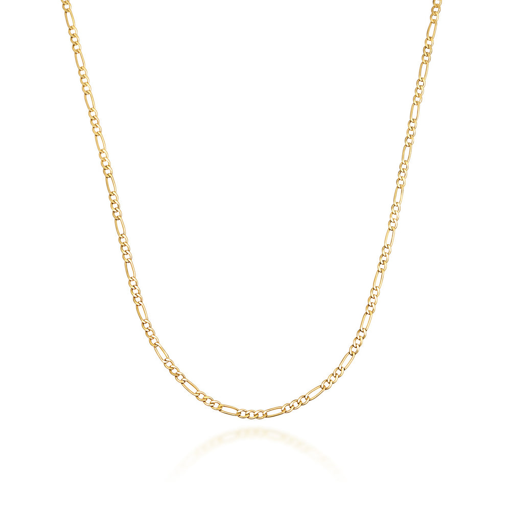 1.8 mm Hollow Gold Figaro Link Chain Necklace