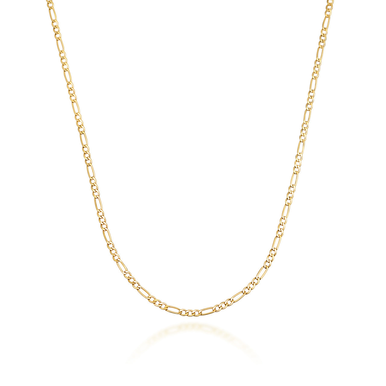 1.8 mm Hollow Gold Figaro Link Chain Necklace