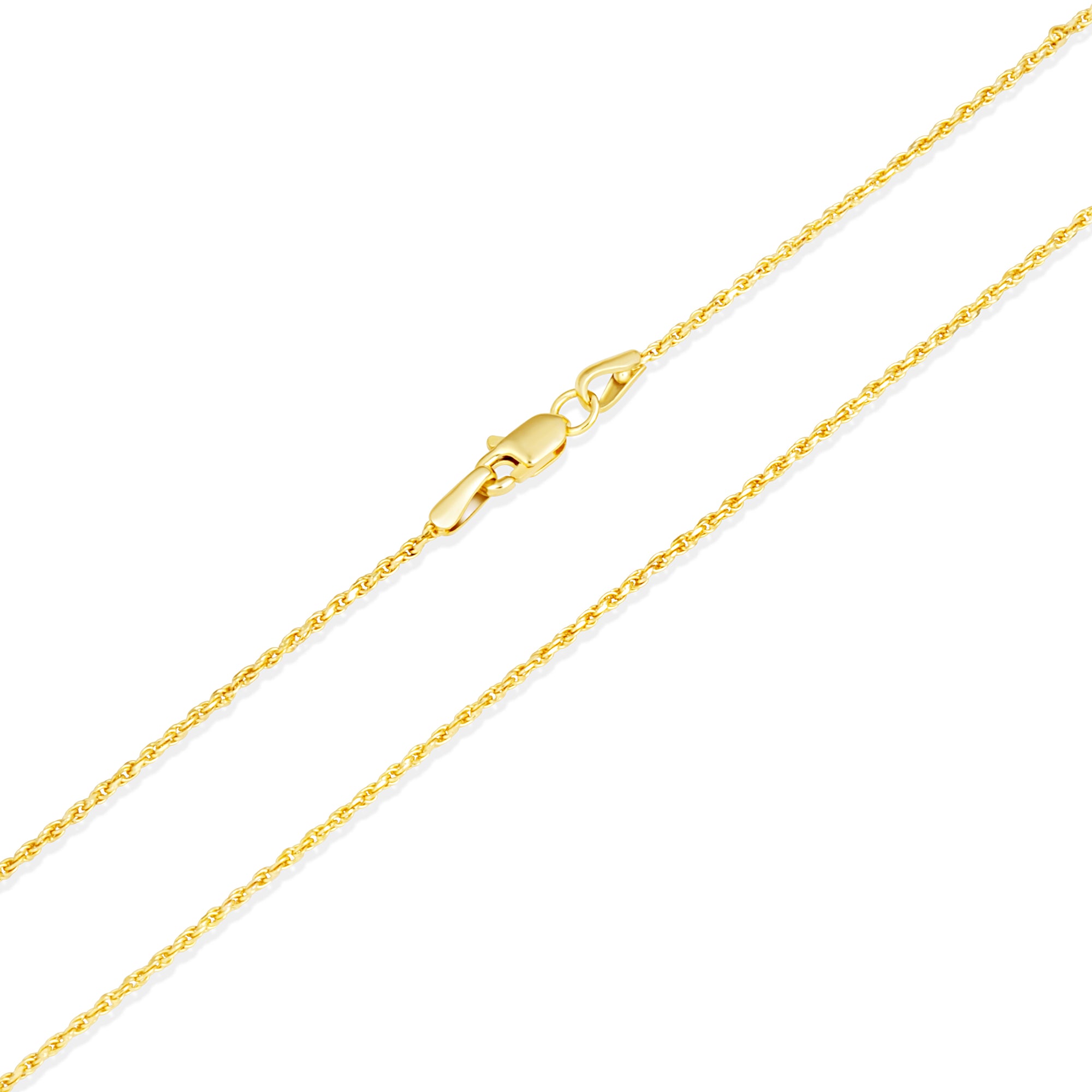 1 mm Gold Rope Chain Necklace, view 6
