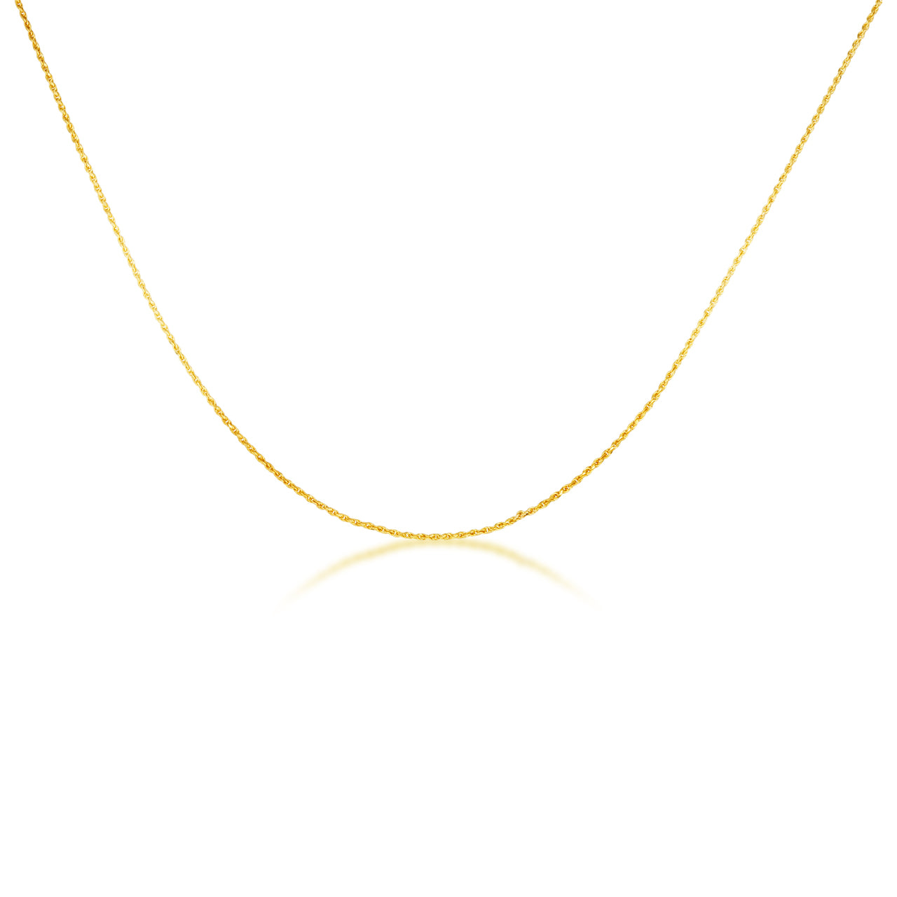 1 mm Gold Rope Chain Necklace, view 7