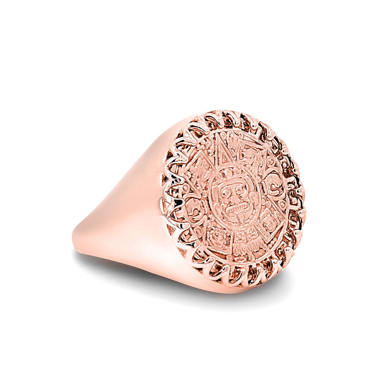 10K/14K Gold Aztec Mayan Sun Calendar Signet Ring, view 5