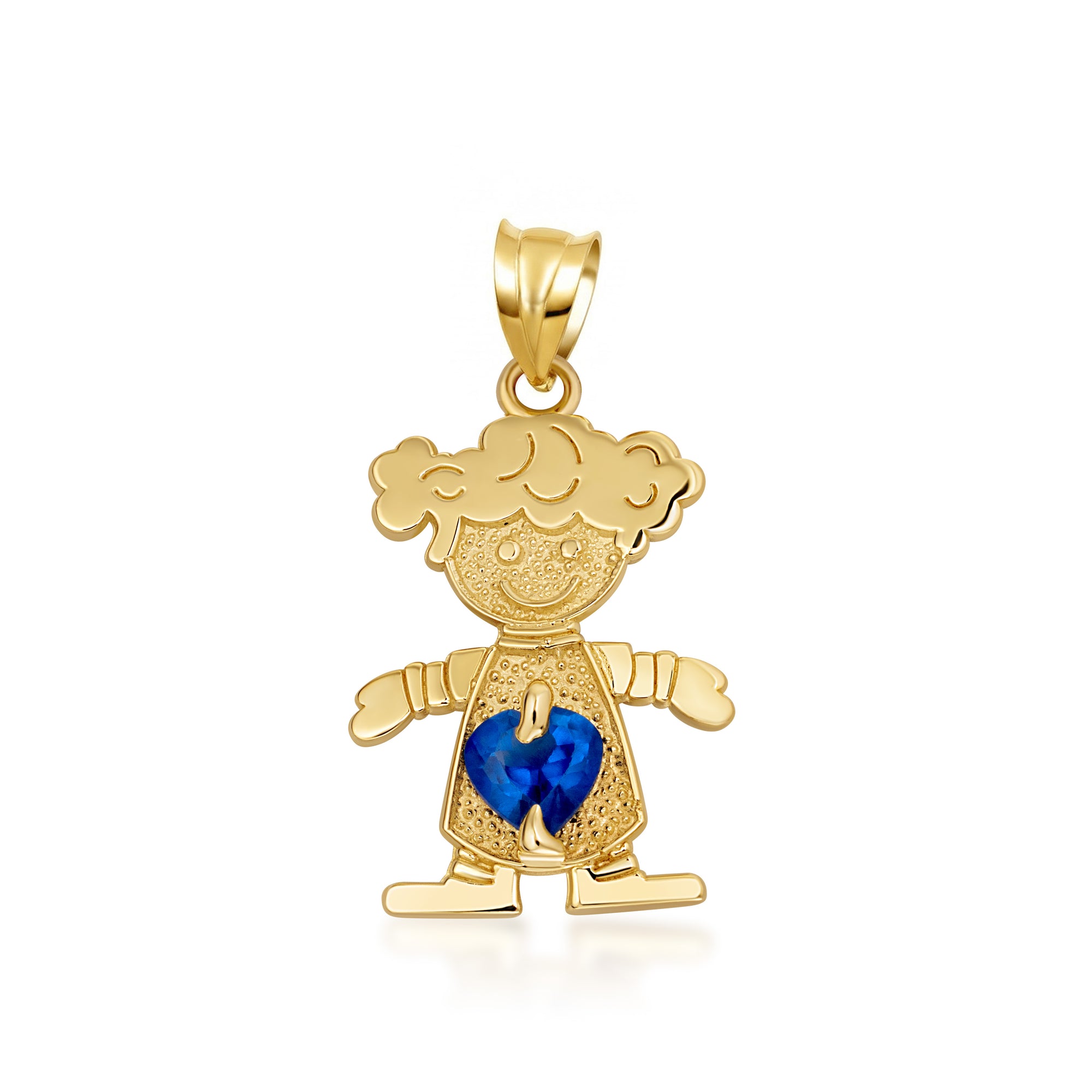 10K/14K Gold Boy/Girl Heart Birthstone Necklace, view 11