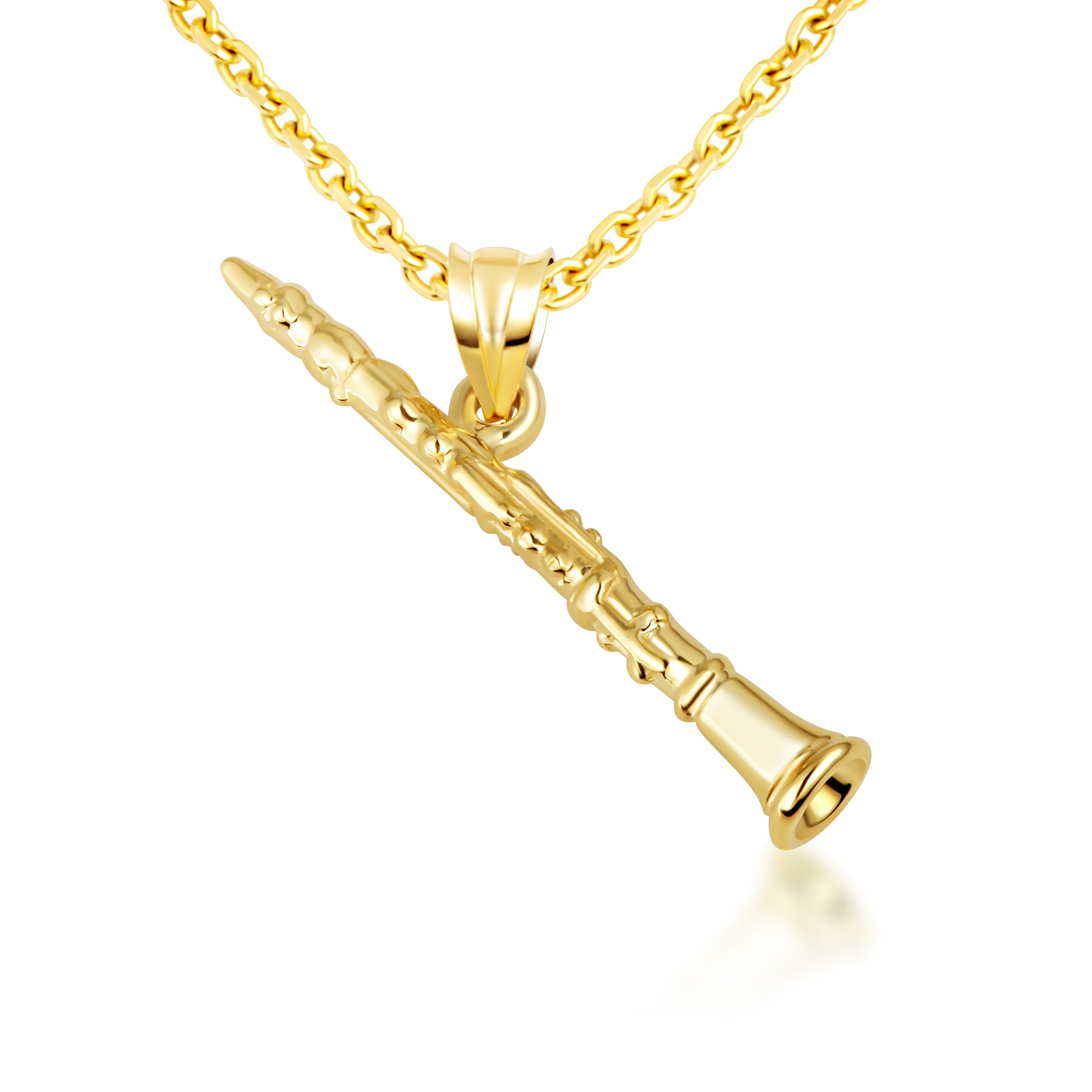 10K/14K Gold Clarinet Necklace, view 6
