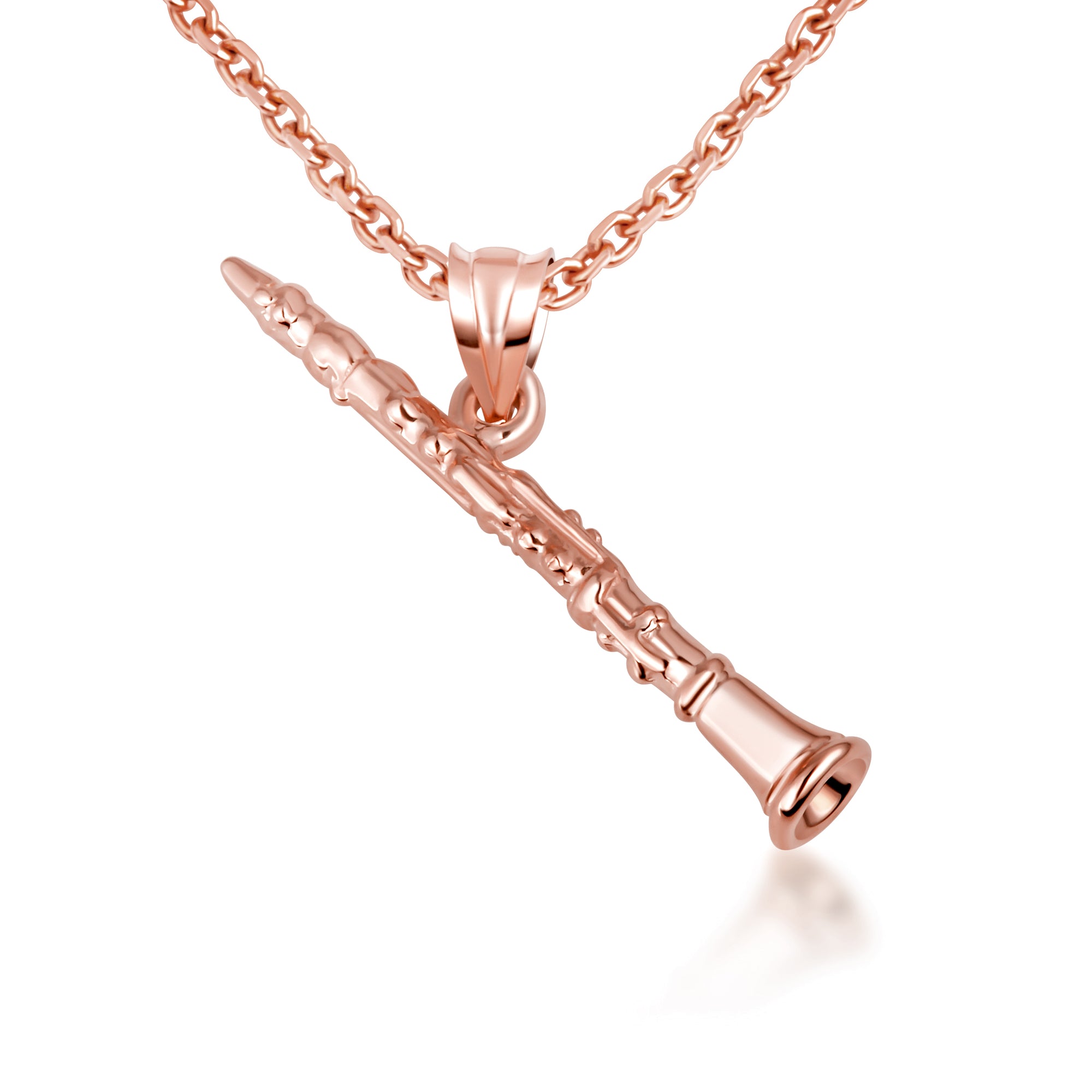 10K/14K Gold Clarinet Necklace, view 8
