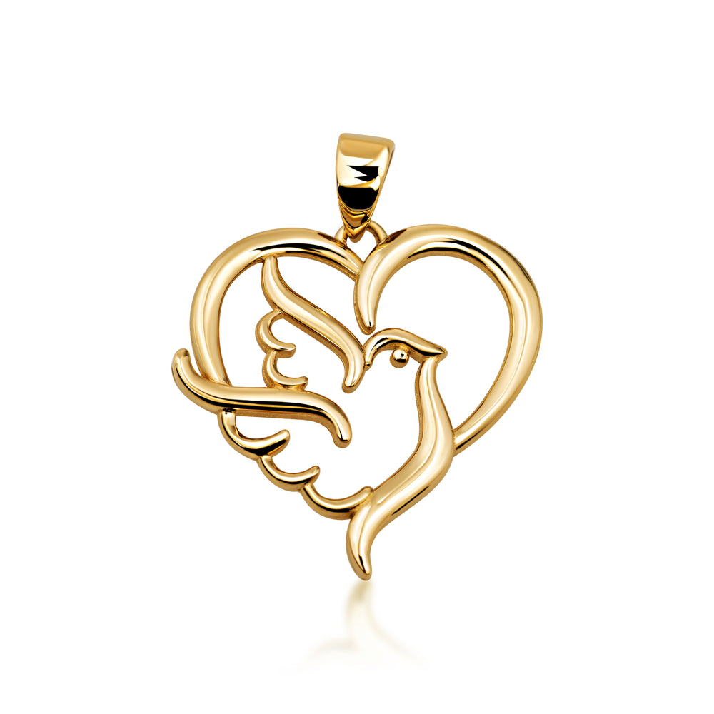 10K/14K Gold Dove Heart Necklace