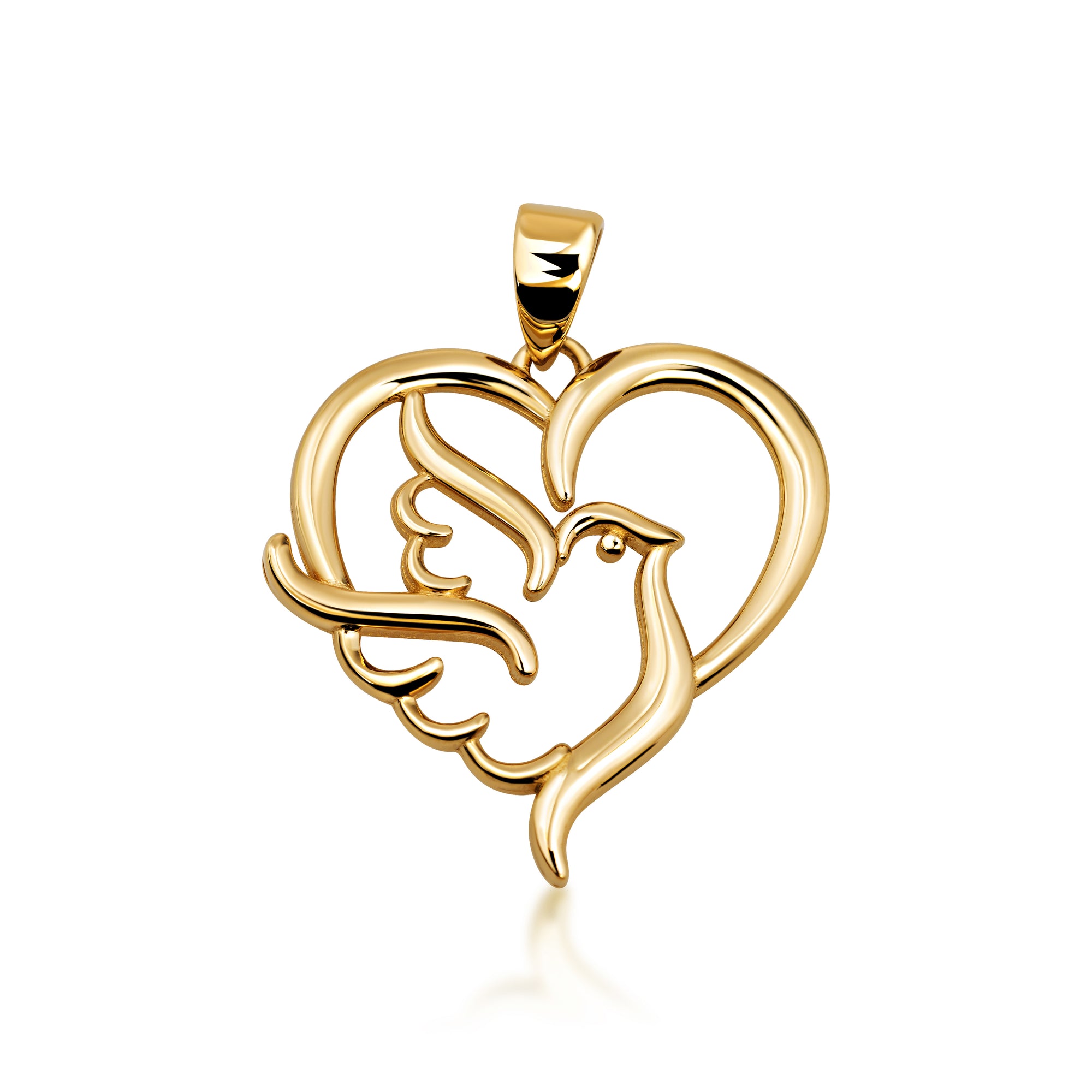 10K/14K Gold Dove Heart Necklace