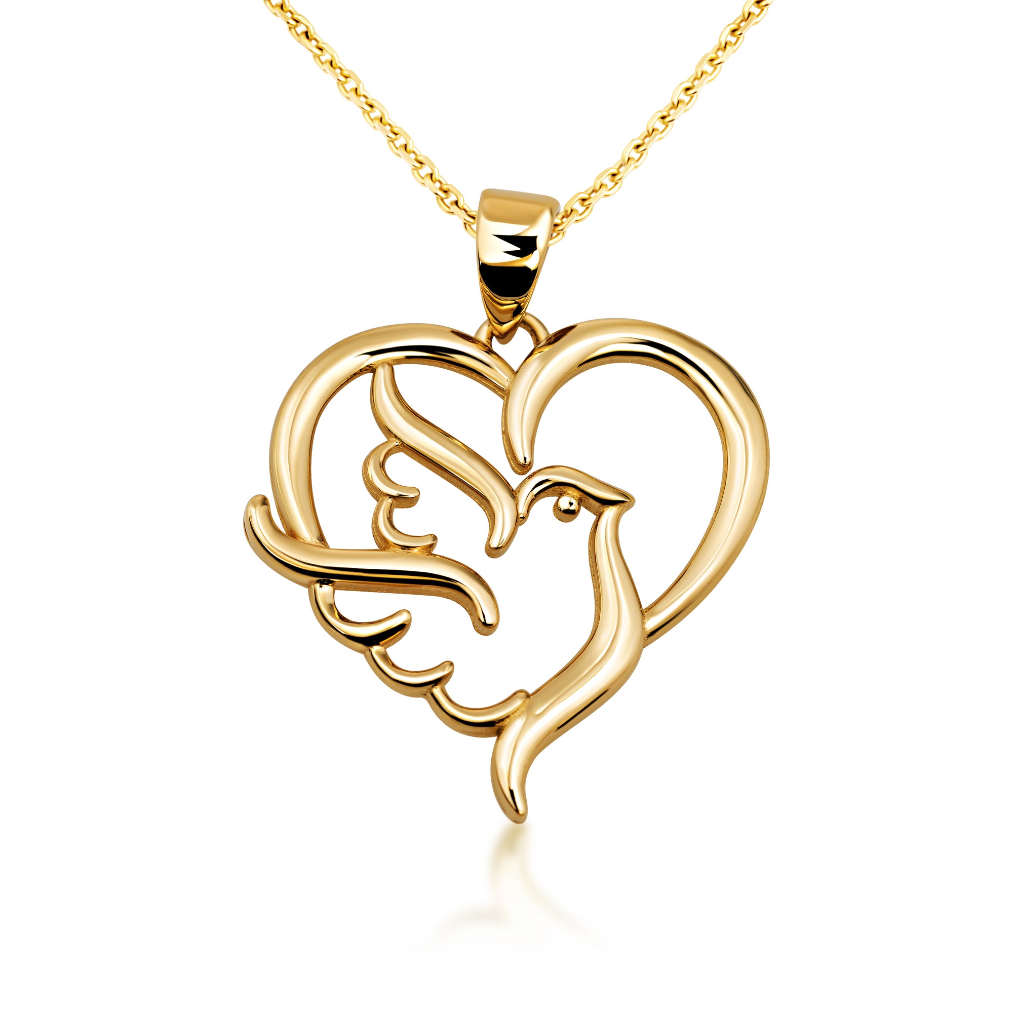 10K/14K Gold Dove Heart Necklace, view 4