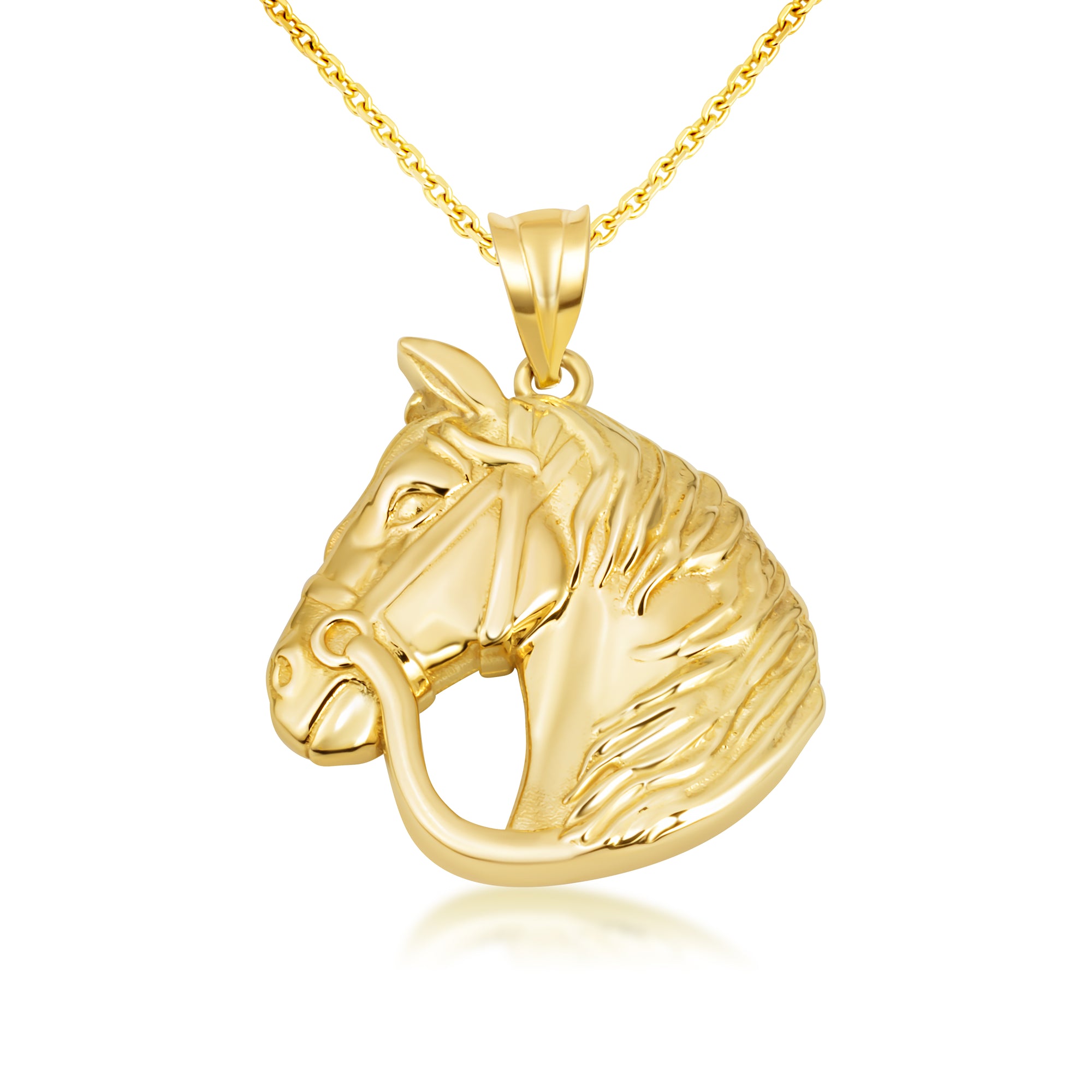 10K/14K Gold Horse Necklace (Small/Large), view 4