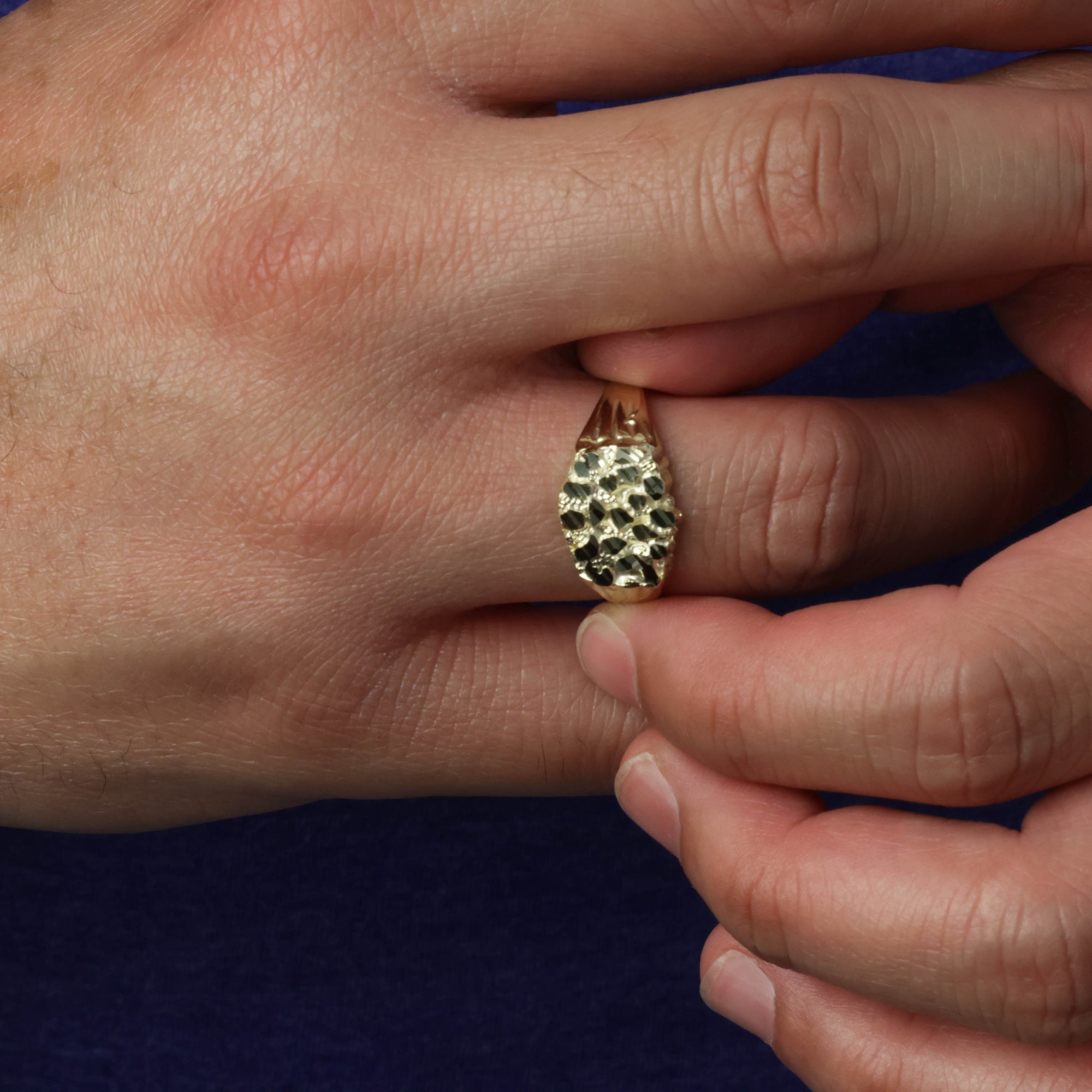 10K/14K Gold Men's 12 mm Nugget Ring, view 2