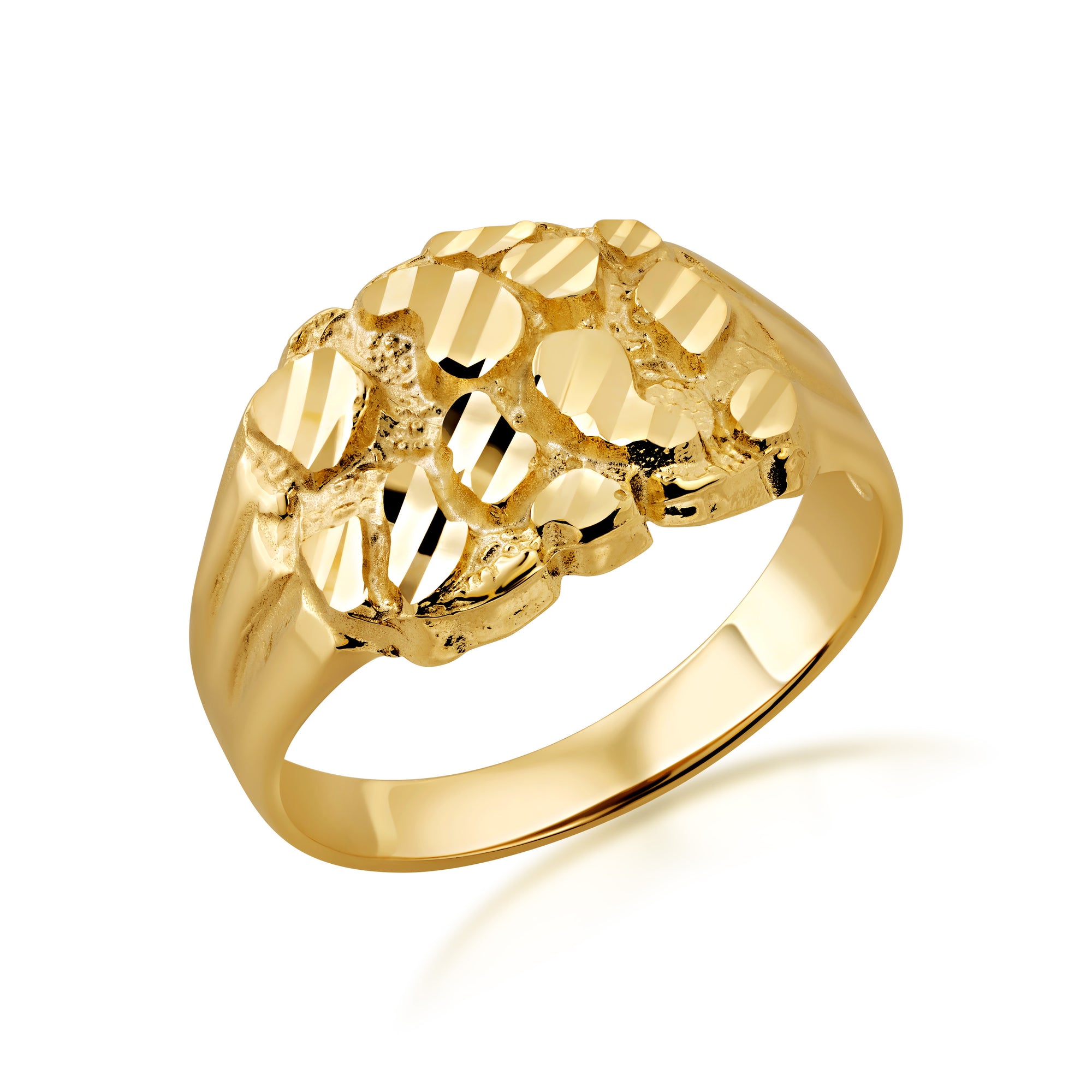 10K/14K Gold Men's 13 mm Nugget Ring