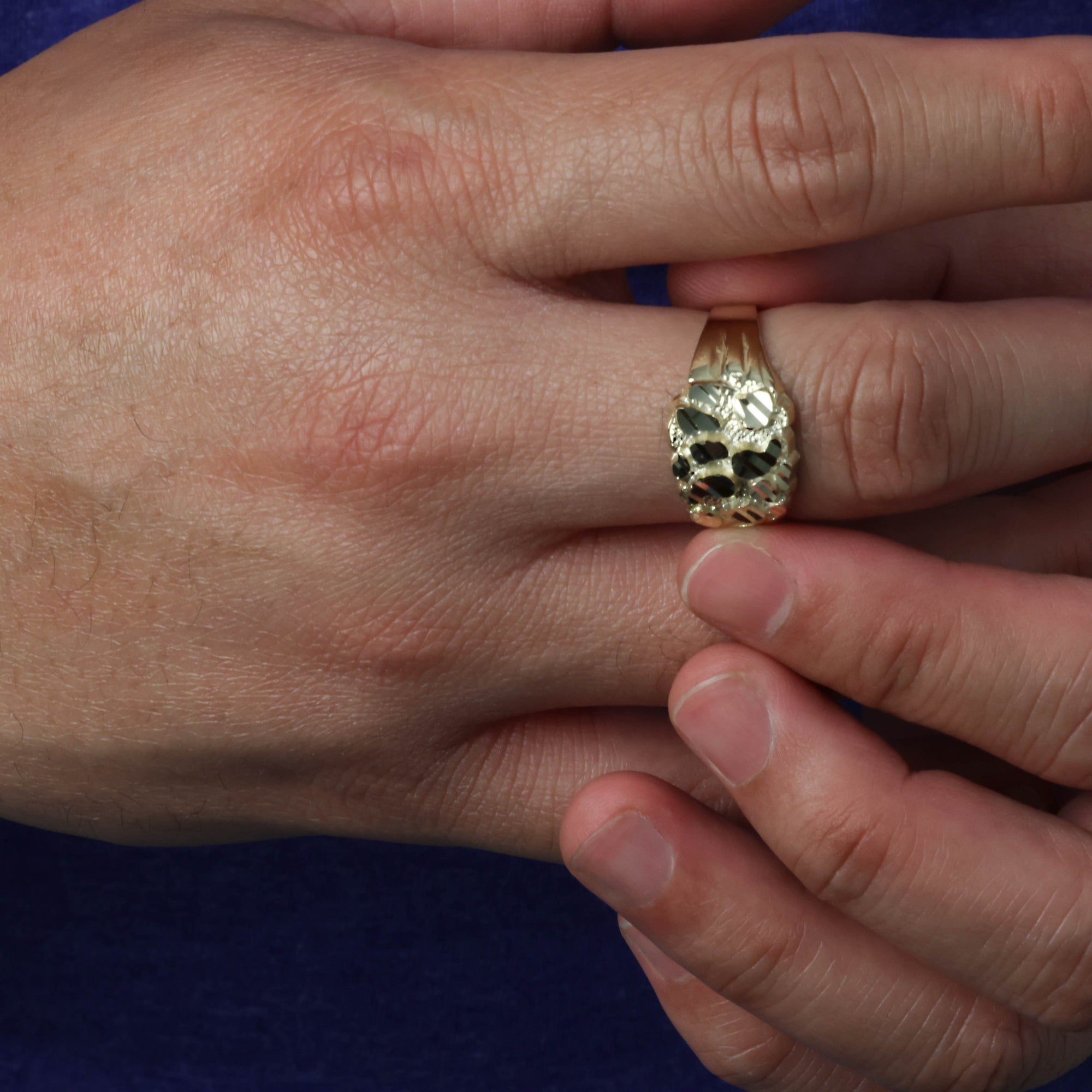 10K/14K Gold Men's 13 mm Nugget Ring, view 2