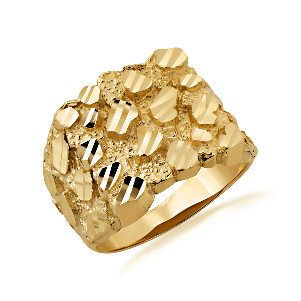 10K/14K Gold Men's 17.5 mm Nugget Ring