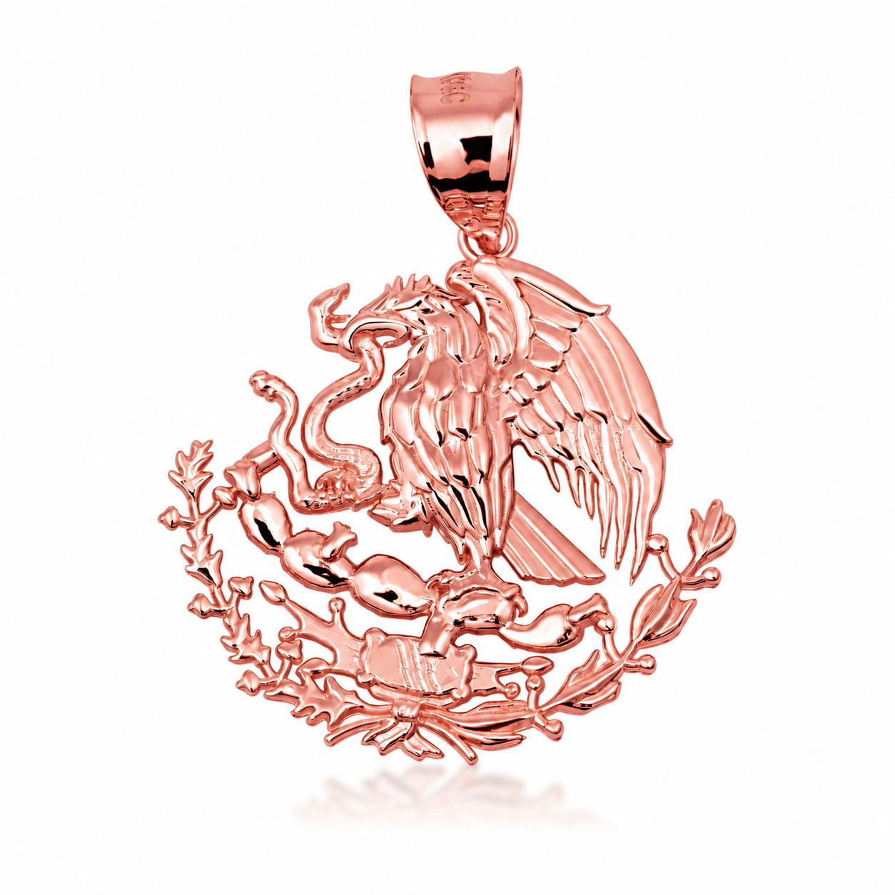 10K/14K Gold Mexican Eagle Pendant Necklace (1.28"), view 5