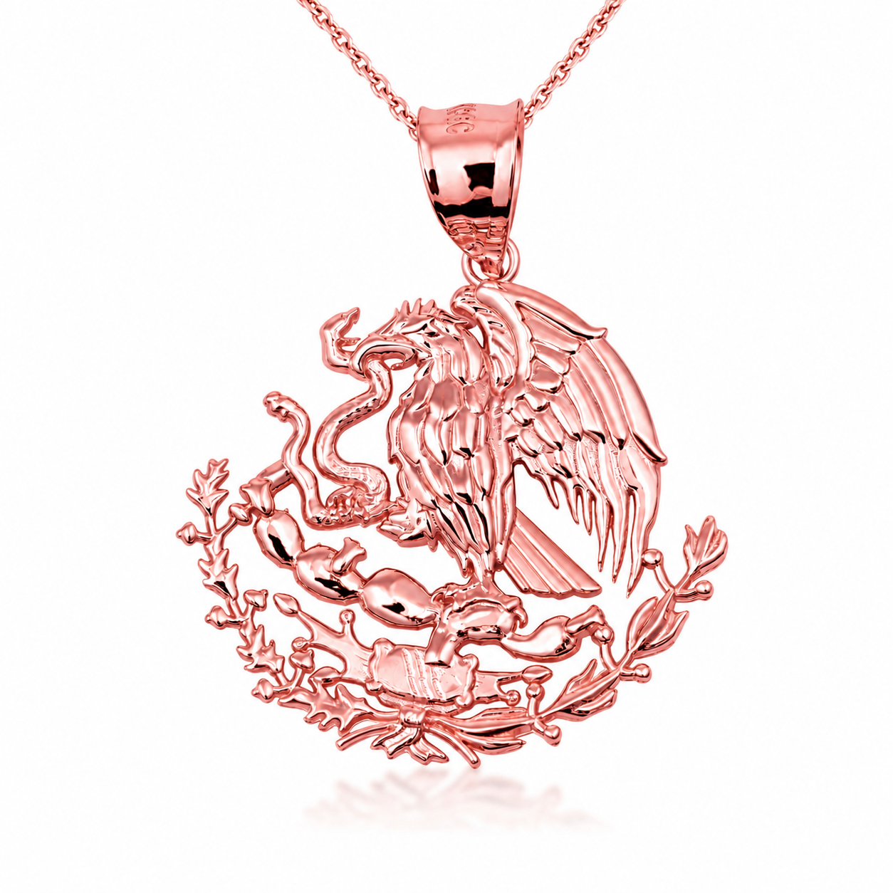 10K/14K Gold Mexican Eagle Pendant Necklace (1.28"), view 6