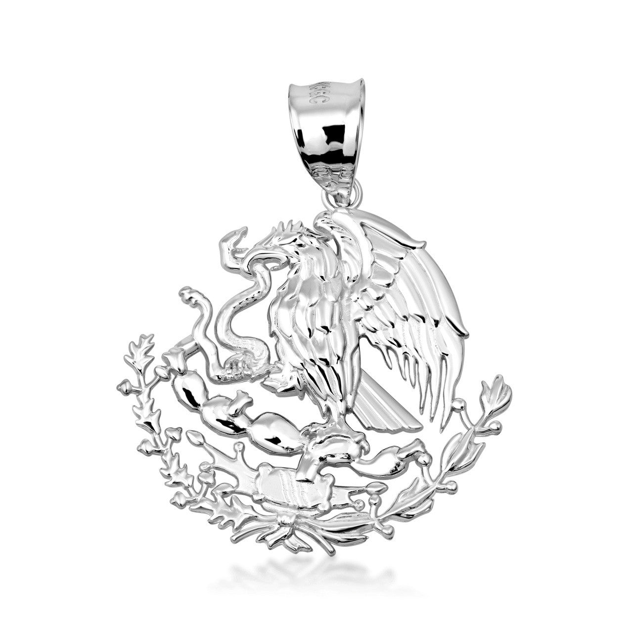10K/14K Gold Mexican Eagle Pendant Necklace (1.28"), view 7