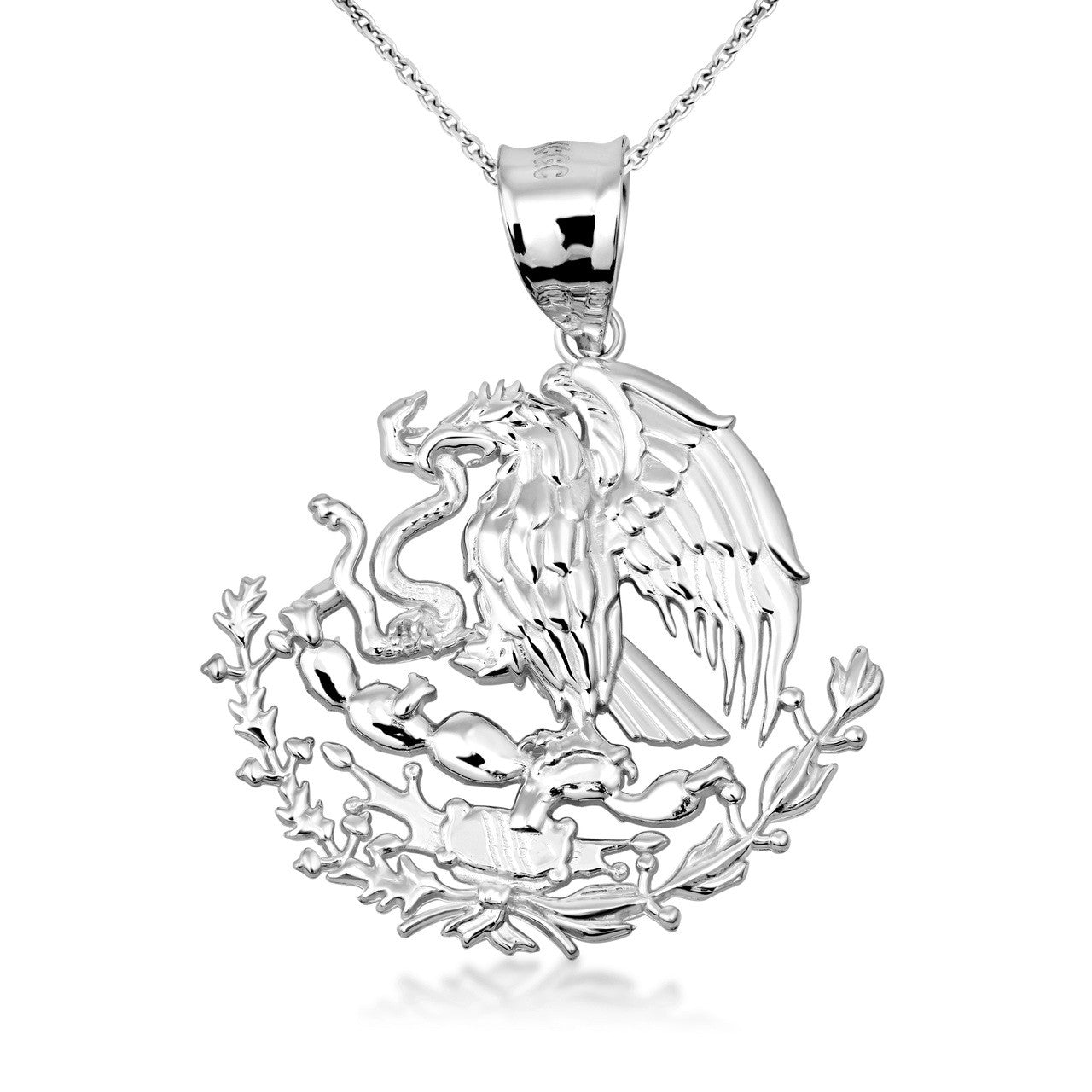 10K/14K Gold Mexican Eagle Pendant Necklace (1.28"), view 8