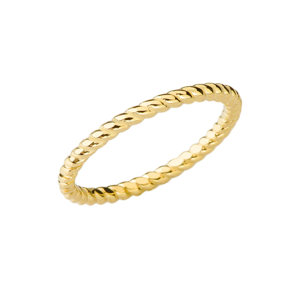 10K/14K Gold Rope Band Stackable Ring