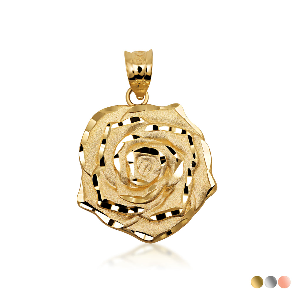 10K/14K Gold Rose Flower Necklace