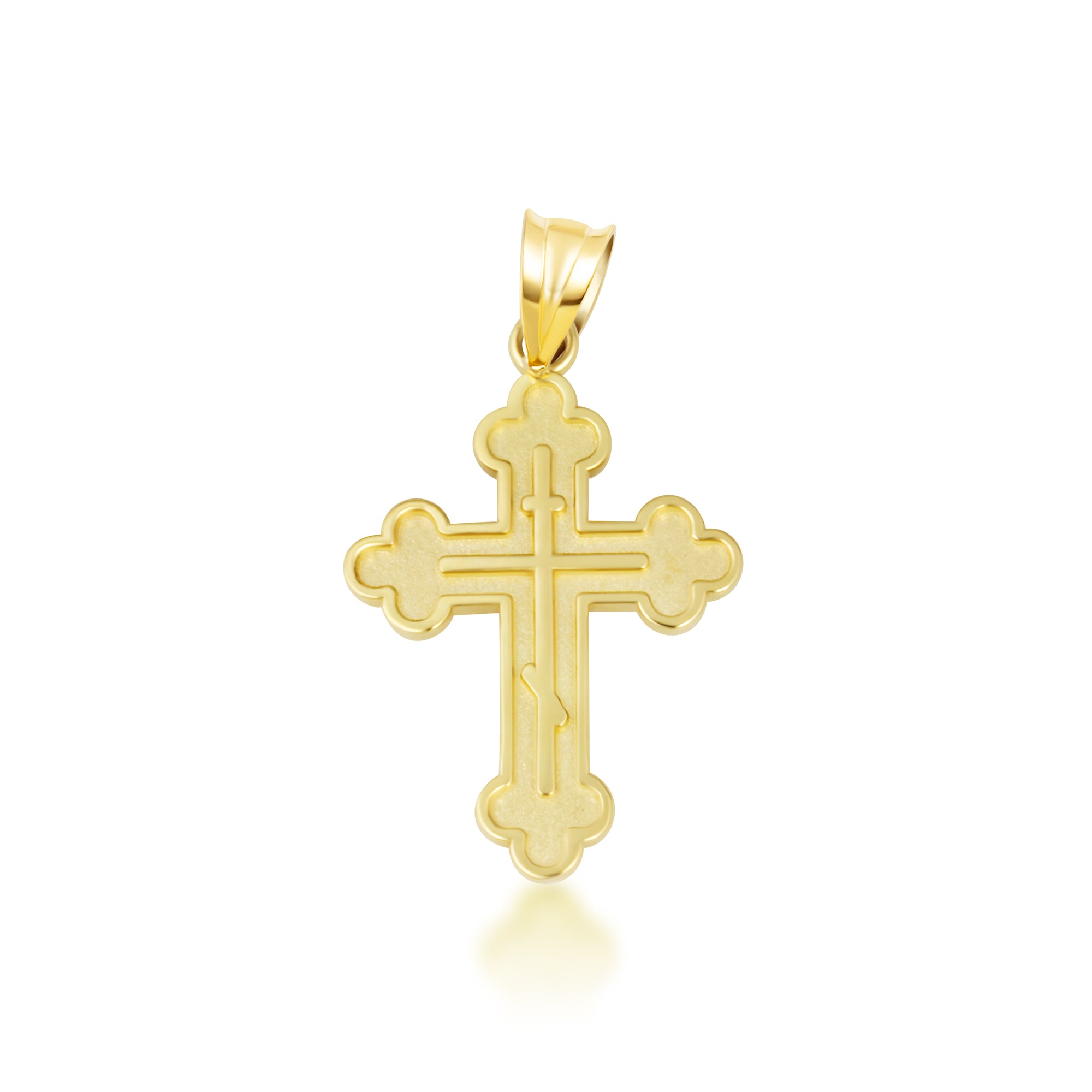 10K/14K Gold Russian Orthodox Cross Necklace, view 6