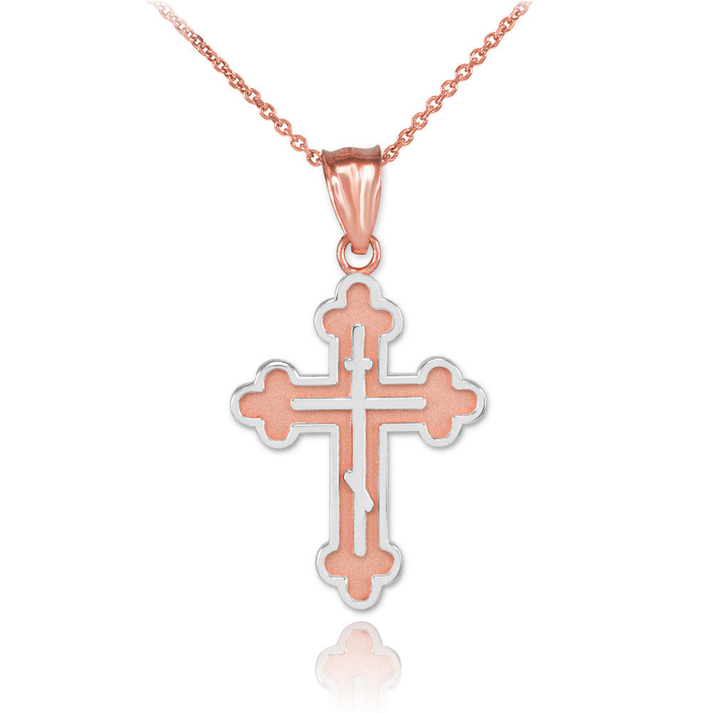 10K/14K Gold Russian Orthodox Cross Necklace, view 11