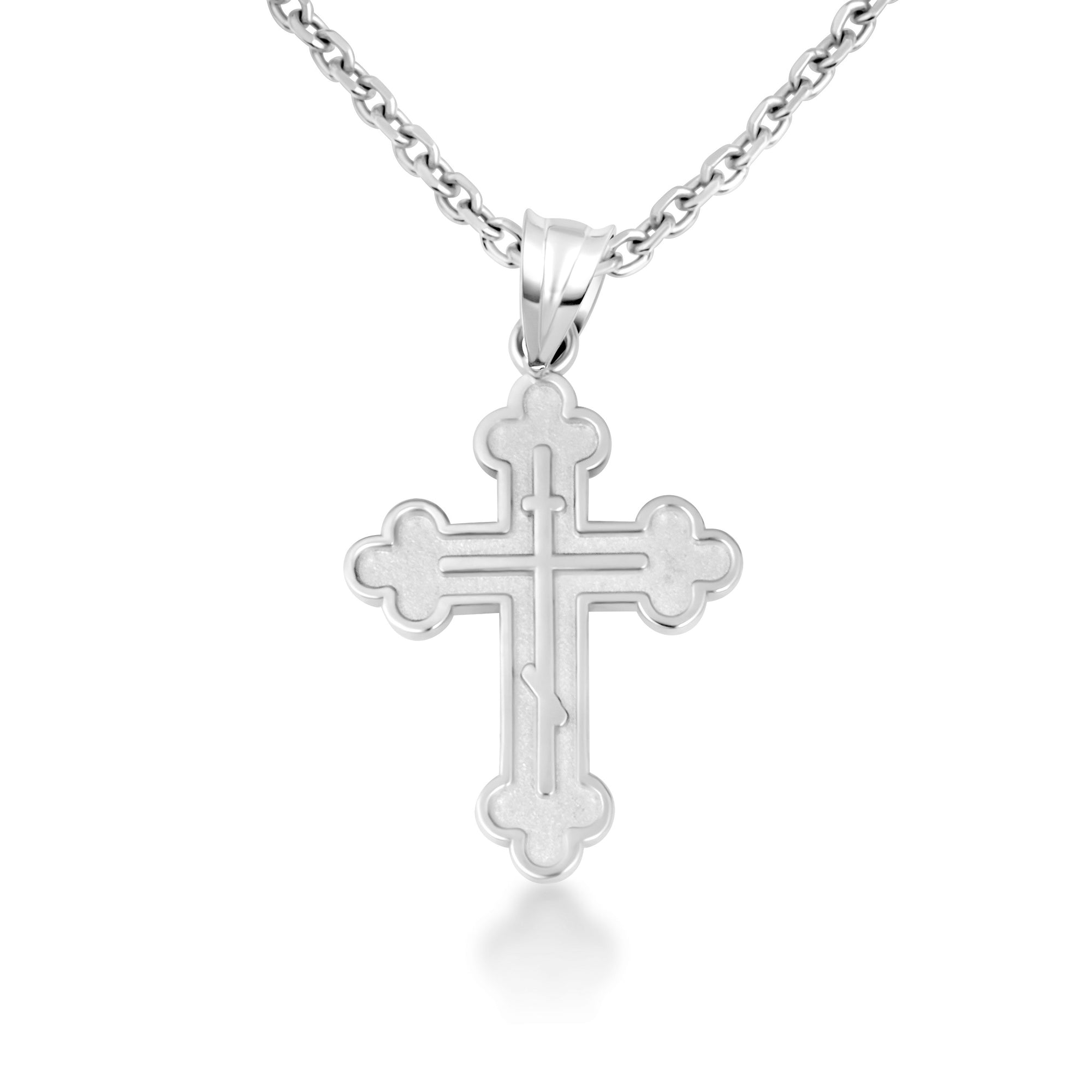 10K/14K Gold Russian Orthodox Cross Necklace, view 12