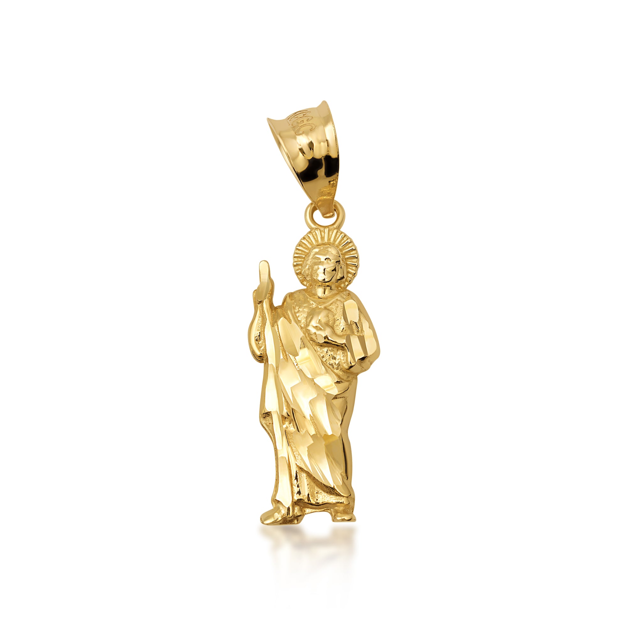 10K/14K Gold San Judas Pendant Necklace (1.3"), view 4