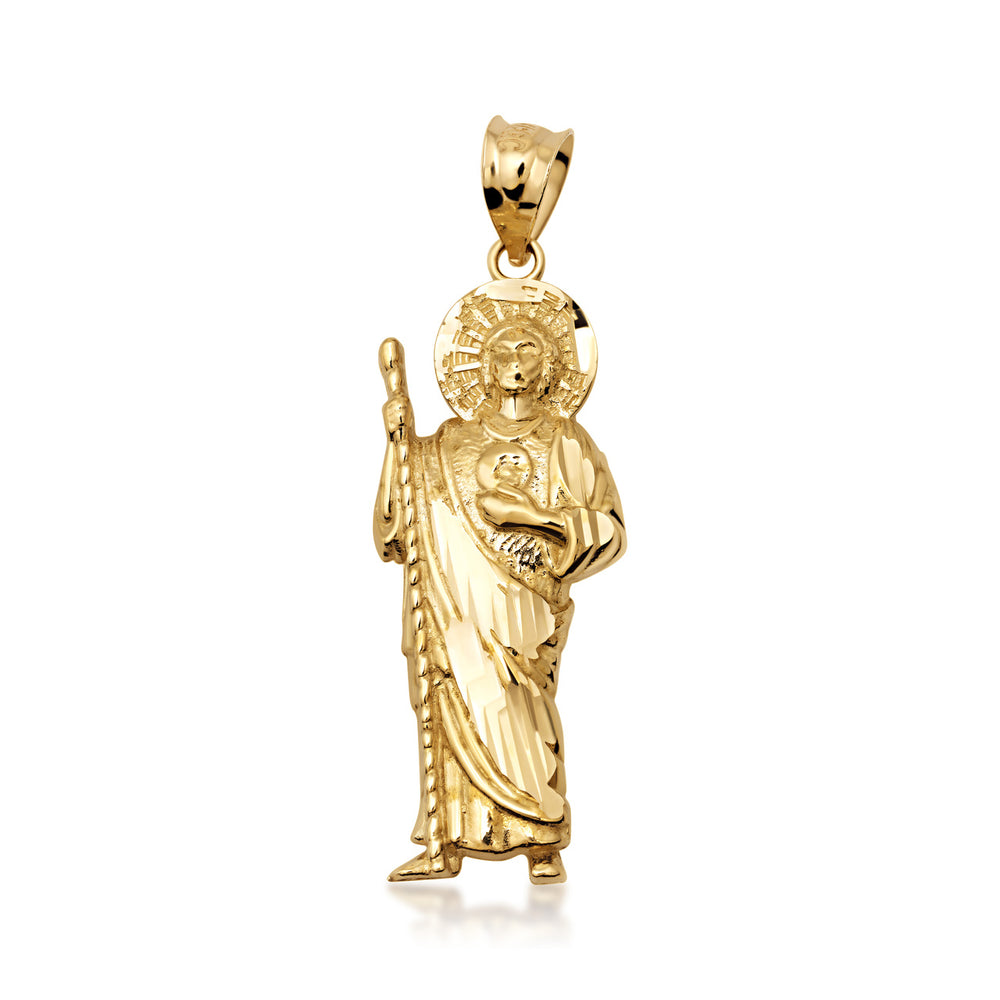 10K/14K Gold San Judas Pendant Necklace