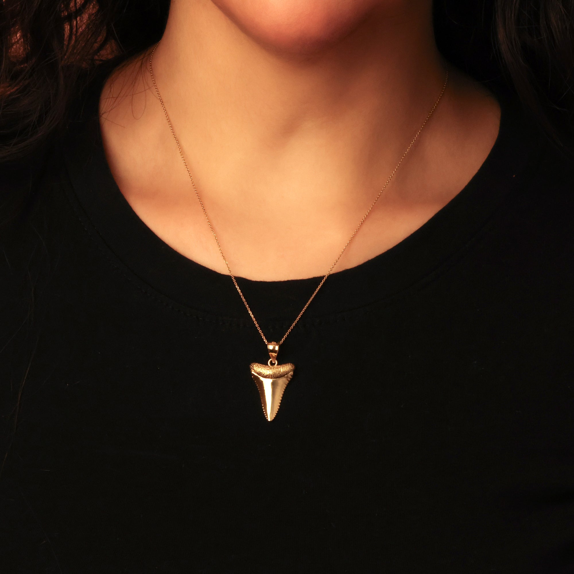 10K/14K Gold Shark Tooth Necklace, view 2