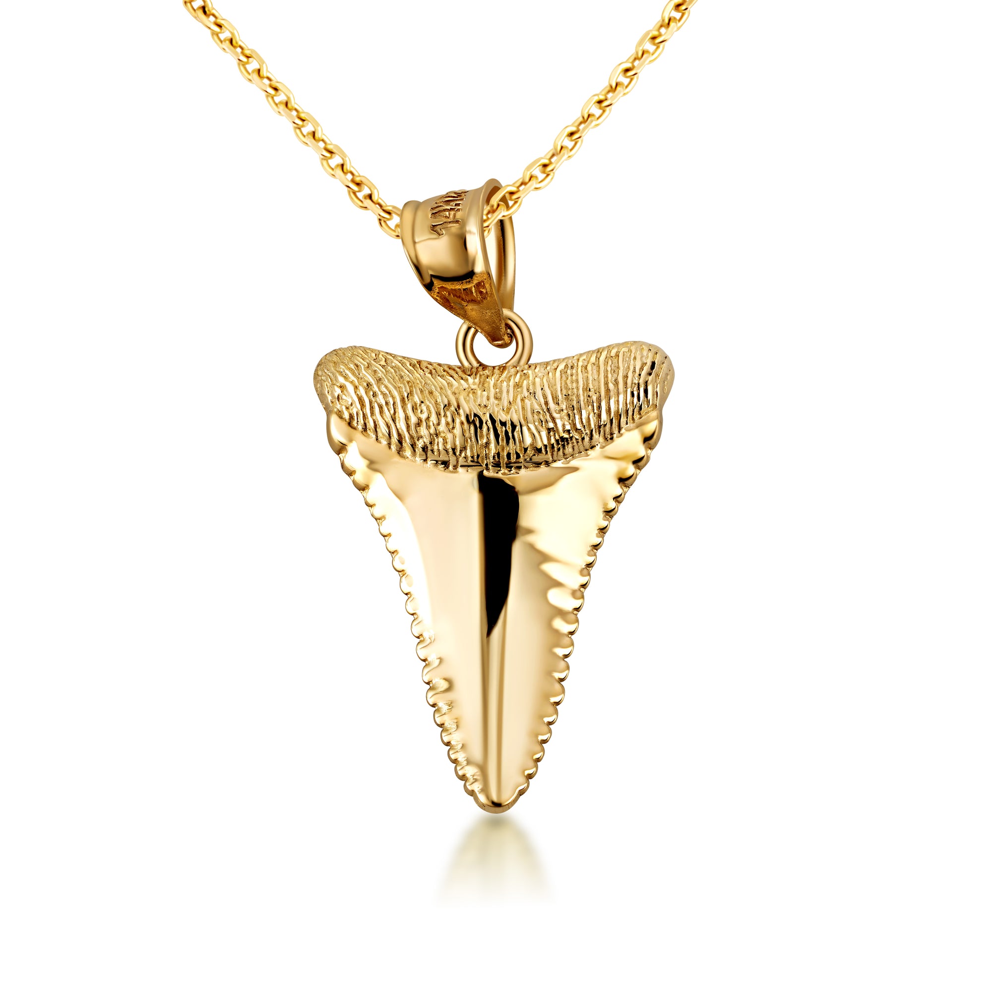 10K/14K Gold Shark Tooth Necklace, view 5