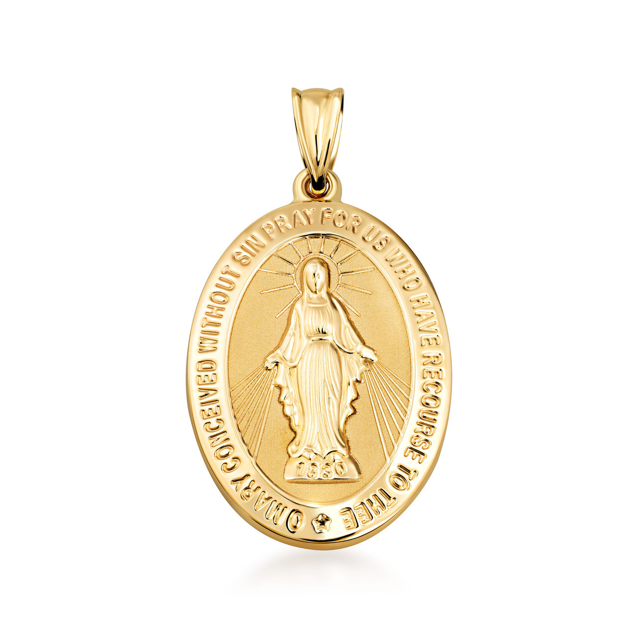 10K/14K Gold Virgin Mary Miraculous Medal Necklace