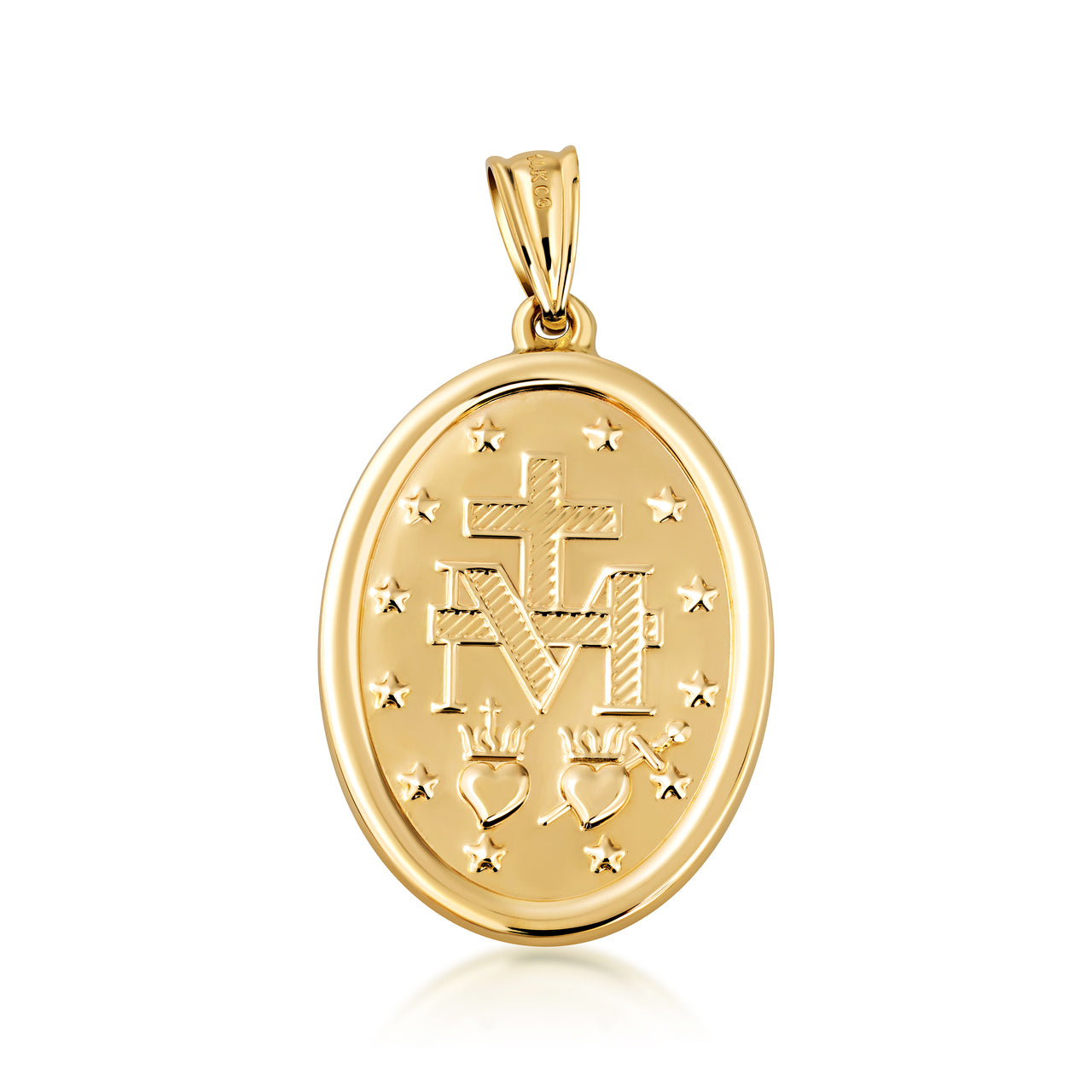 10K/14K Gold Virgin Mary Miraculous Medal Necklace, view 2