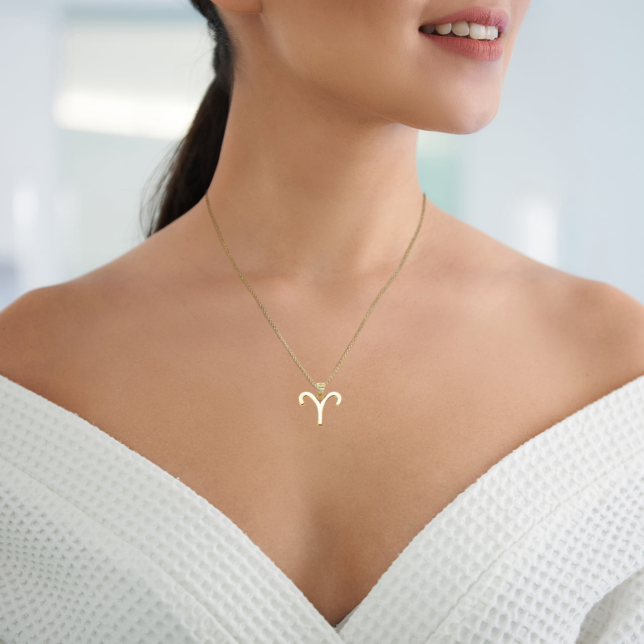 10K/14K Gold Zodiac Sign Custom Necklace, view 2