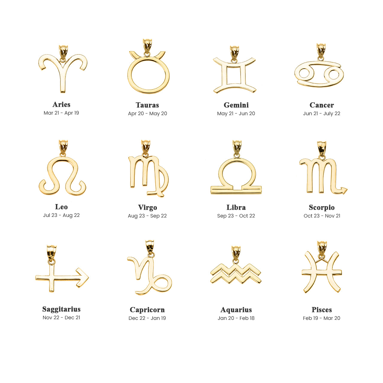 10K/14K Gold Zodiac Sign Custom Necklace, view 4