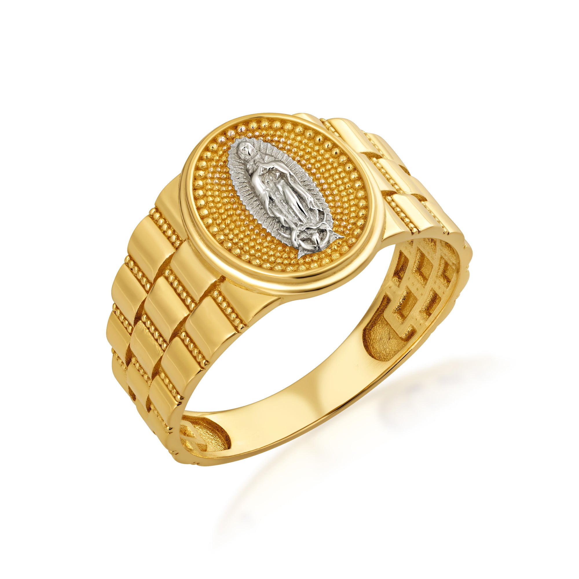 10K/14K Men's Yellow Gold Our Lady of Guadalupe Signet Ring