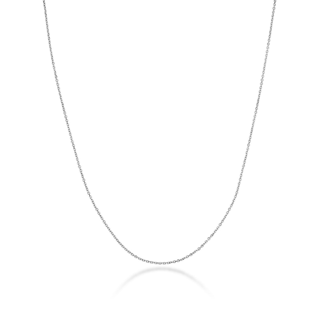 10K/14K White Gold Rolo Chain Necklace