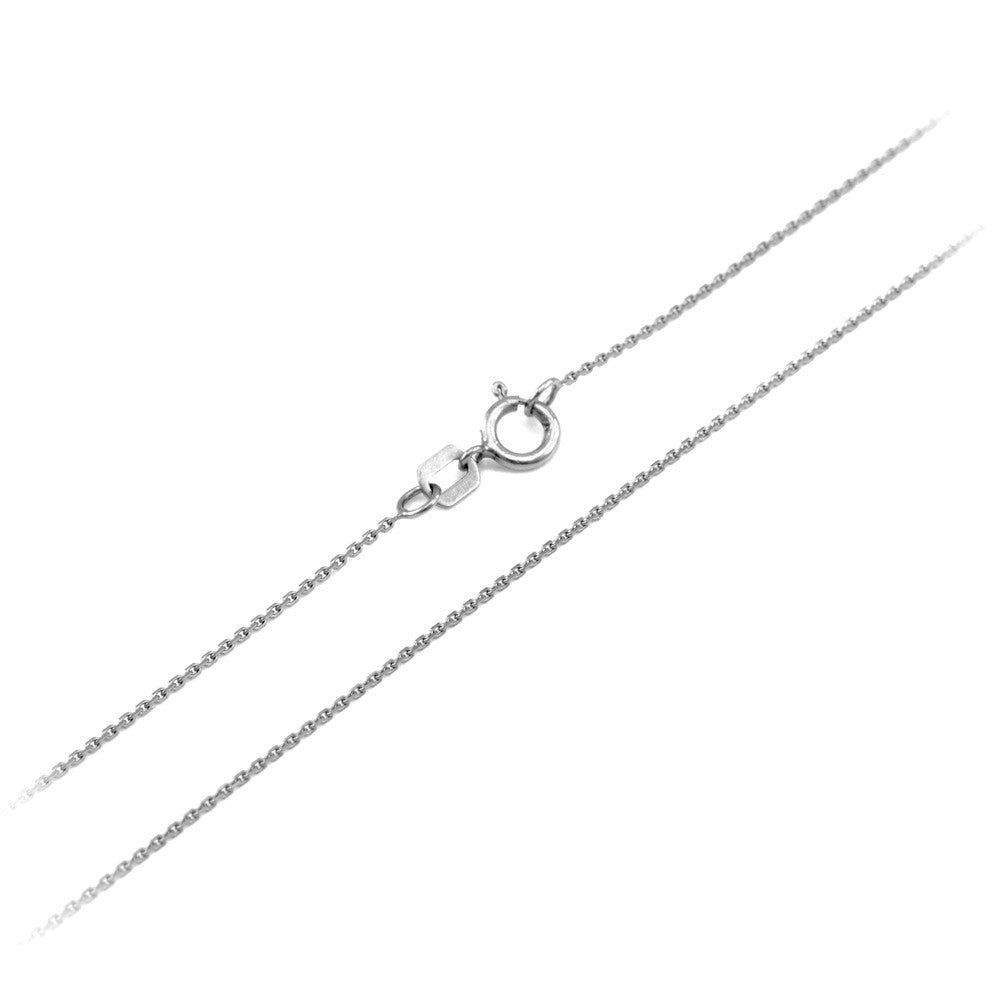 10K/14K White Gold Rolo Chain Necklace, view 2
