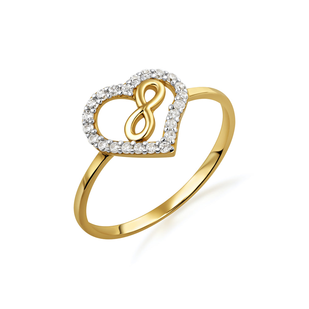 10K/14K Yellow Gold Infinity Heart Ring