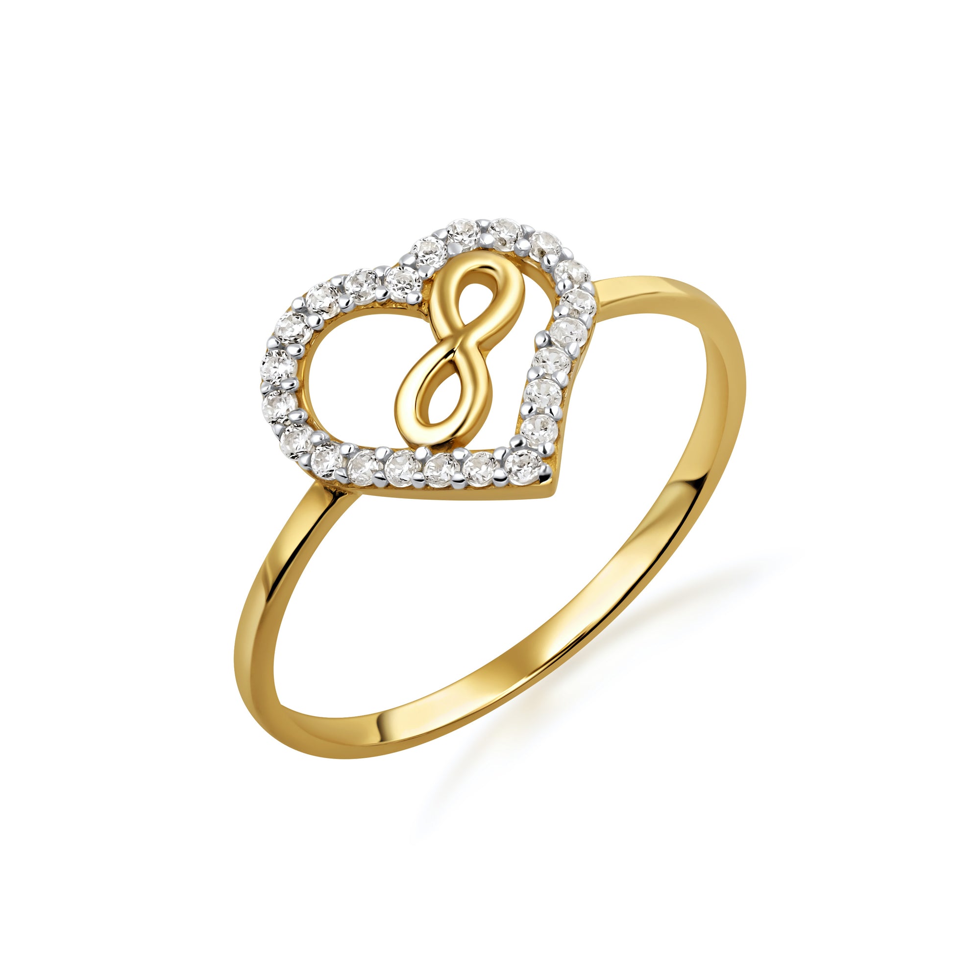 10K/14K Yellow Gold Infinity Heart Ring