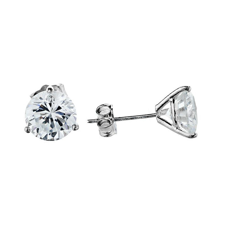 10K Gold CZ Martini Stud Earrings, view 2