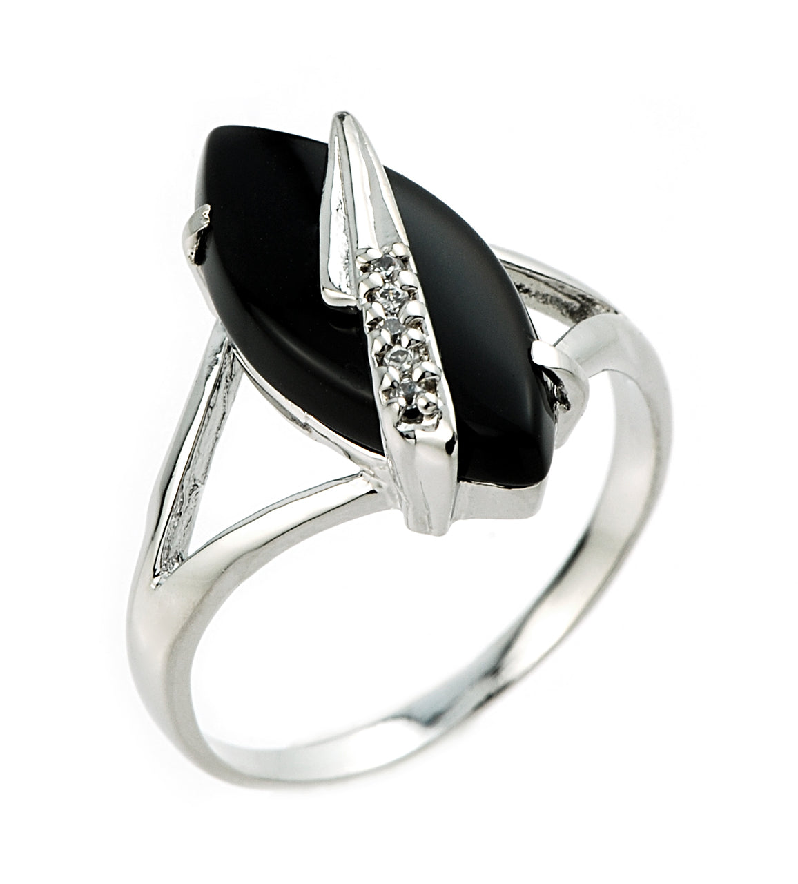 10K White Gold Black Onyx Ring