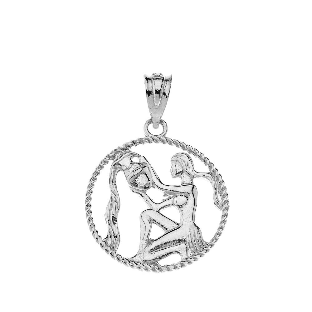 12 Astrological Zodiac Signs Rope Pendant Necklace in Sterling Silver, view 2