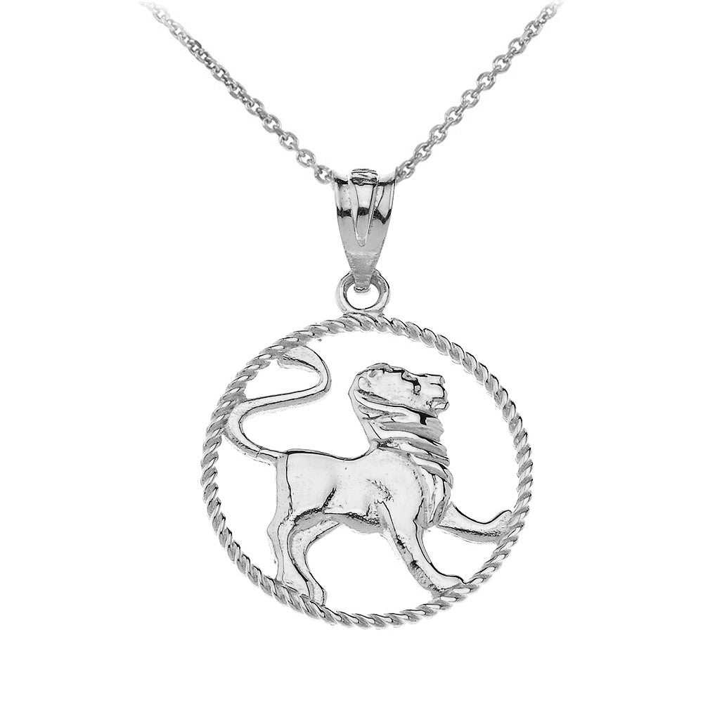 12 Astrological Zodiac Signs Rope Pendant Necklace in Sterling Silver, view 11