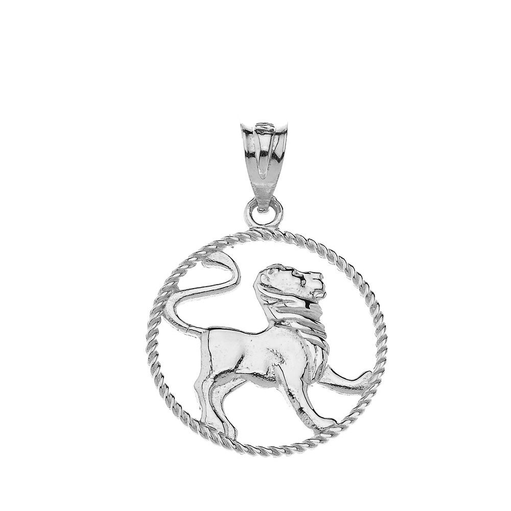 12 Astrological Zodiac Signs Rope Pendant Necklace in Sterling Silver, view 12