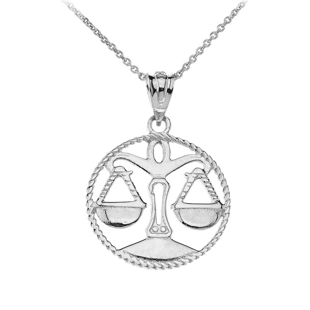 12 Astrological Zodiac Signs Rope Pendant Necklace in Sterling Silver, view 13