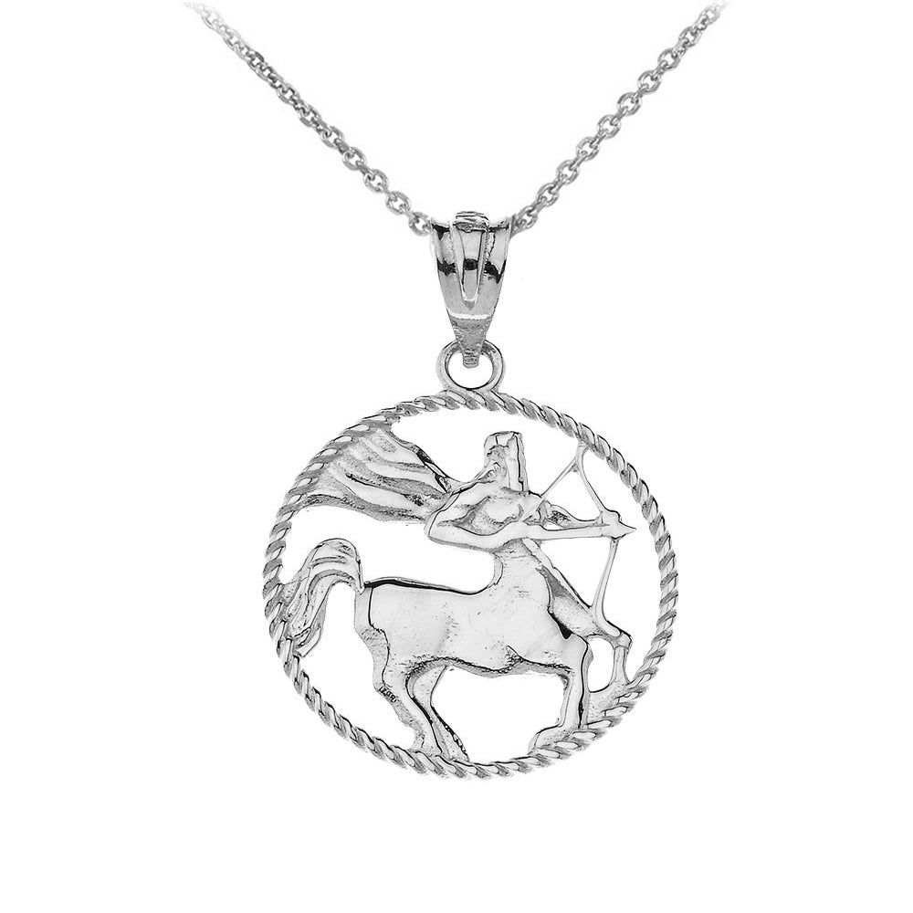 12 Astrological Zodiac Signs Rope Pendant Necklace in Sterling Silver, view 17