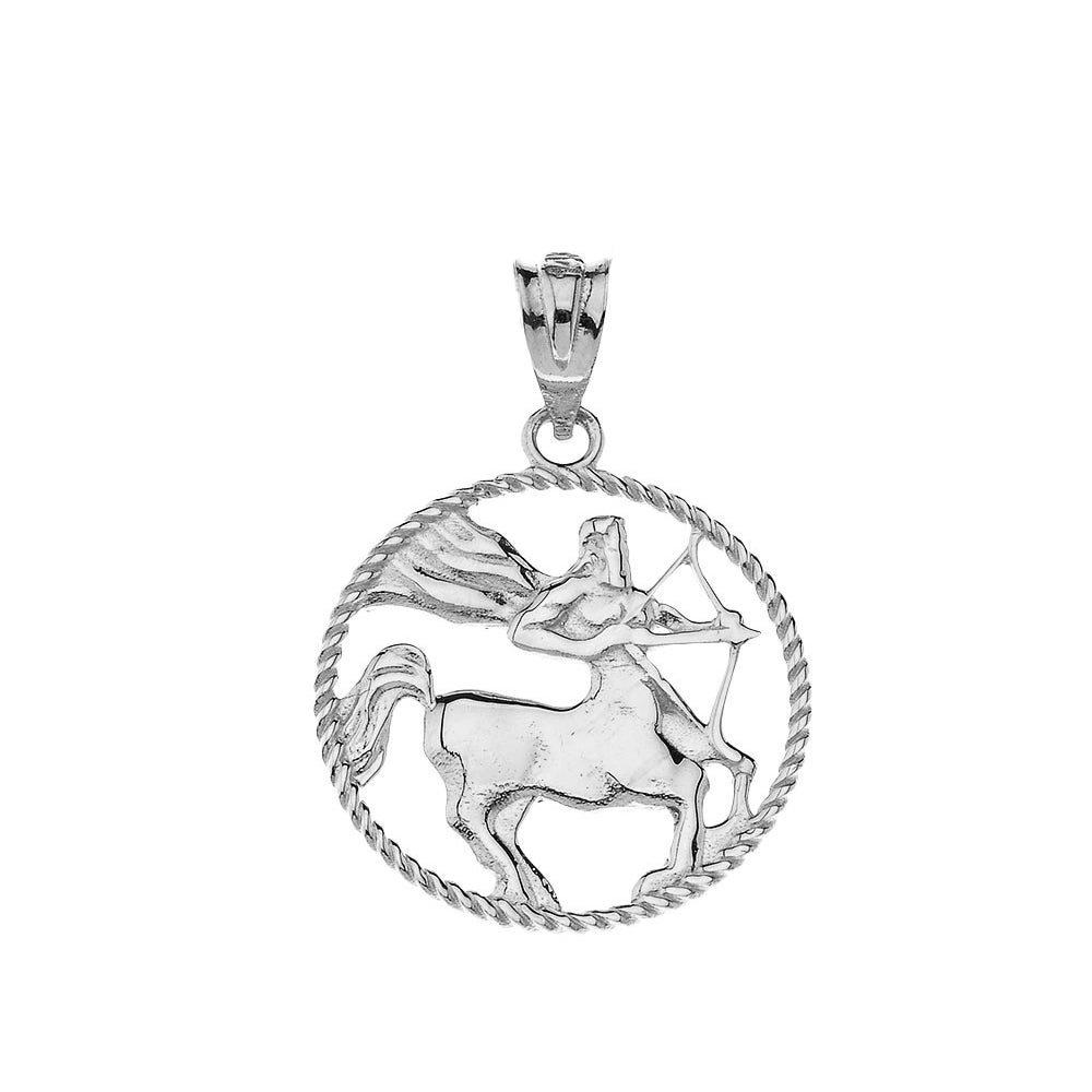 12 Astrological Zodiac Signs Rope Pendant Necklace in Sterling Silver, view 18